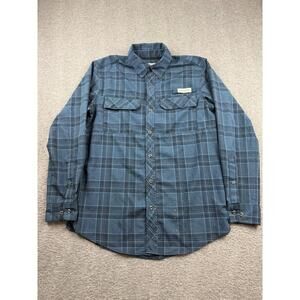 Magellan Blue Plaid Button Up Shirt Men's Small Long Sleeve Outdoors Fishing